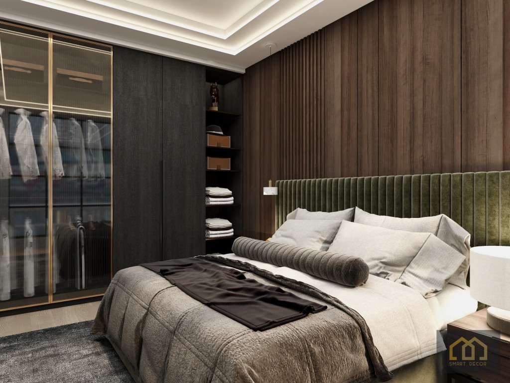 Bedroom with A Built-In Wardrobe